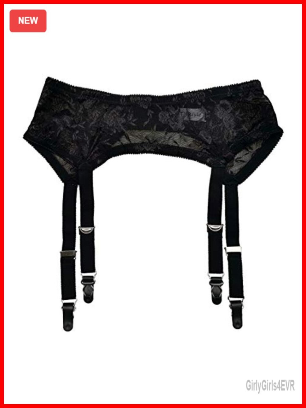 Vintage Style Garter Belt with Metal Clips Wide Straps for Thigh Highs